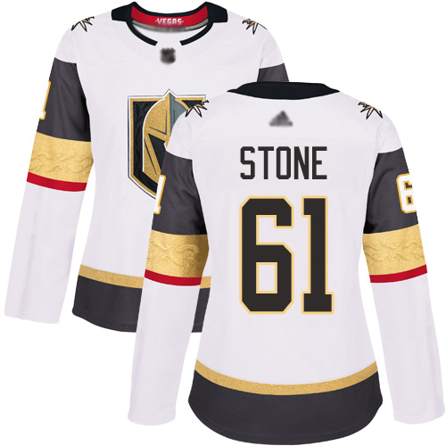 Adidas Golden Knights #61 Mark Stone White Road Authentic Women's Stitched NHL Jersey
